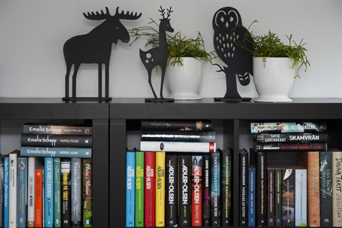 Moose with deer and owl