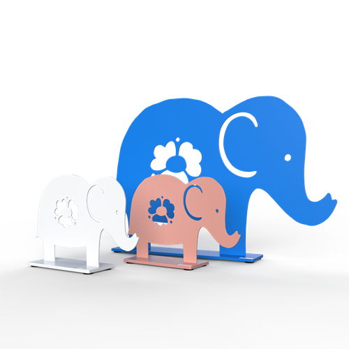 Elephant in different colors and sizes