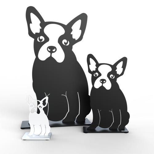 Dog in different colors and sizes