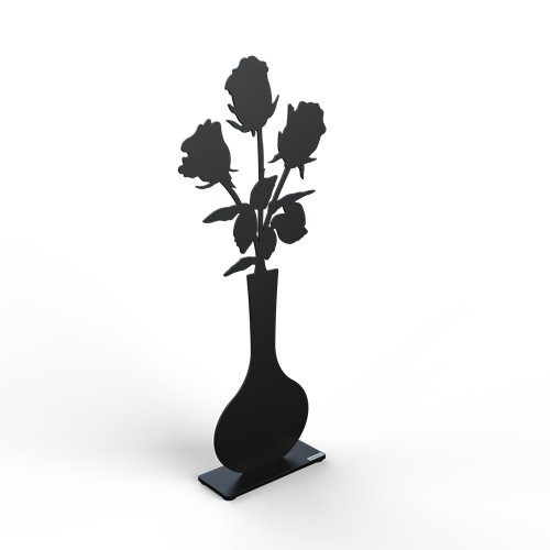 Roses in vase black
