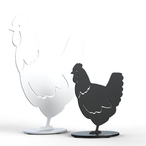 Hen in different colors and sizes