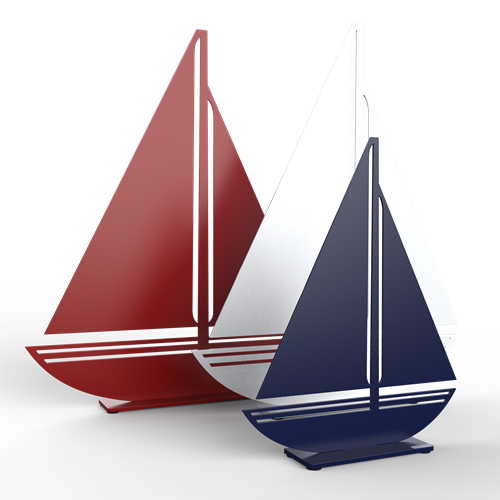 Sailboat in different colors and sizes