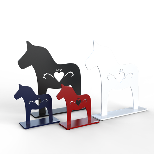 Horse in different colors and sizes