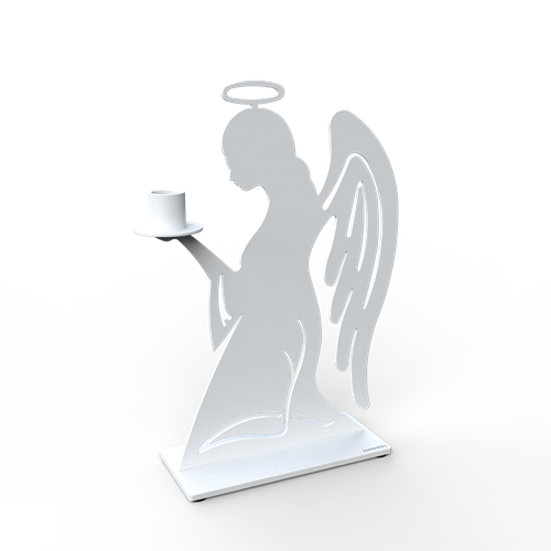 Candle holder angel white