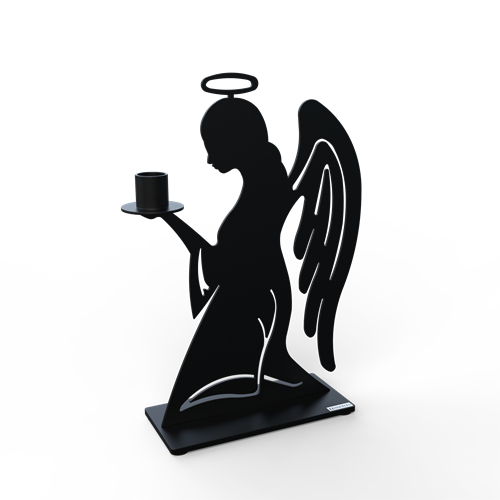Candle holder angel black