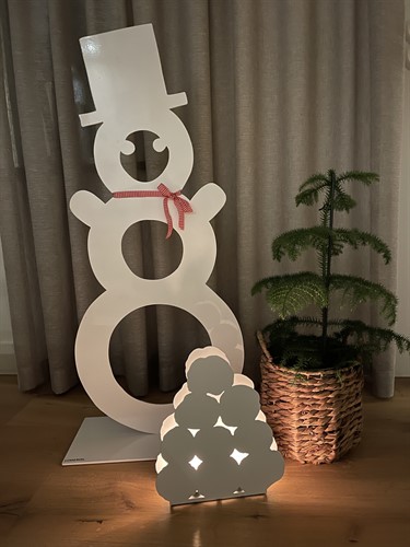 Snow lantern on the floor