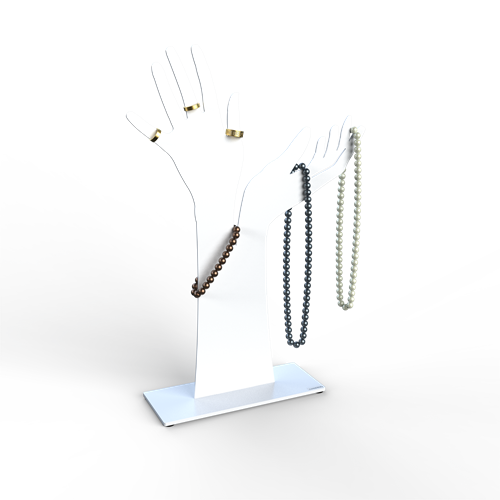 Smyckeshållare med smycken vit 50 cm