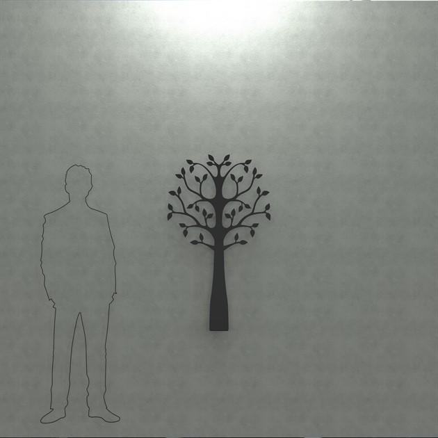 Tree Lonneberg wall mounted 120 cm black structure