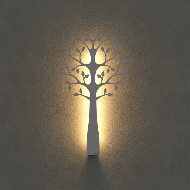 Wall mounted tree with ;LED-light 50 cm white