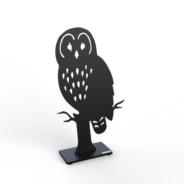Owl 30 cm black structure