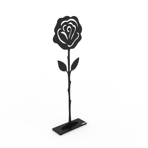 Rose 50 cm black structure