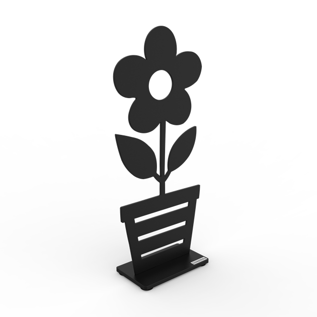 Flower in pot 30 cm black structure