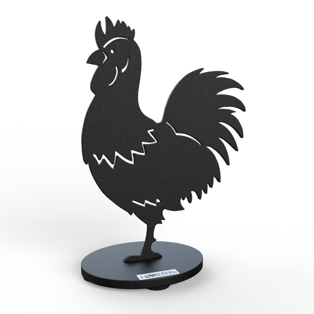 Rooster 15 cm black structure