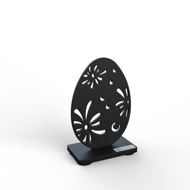 Egg with pattern 10 cm black structure