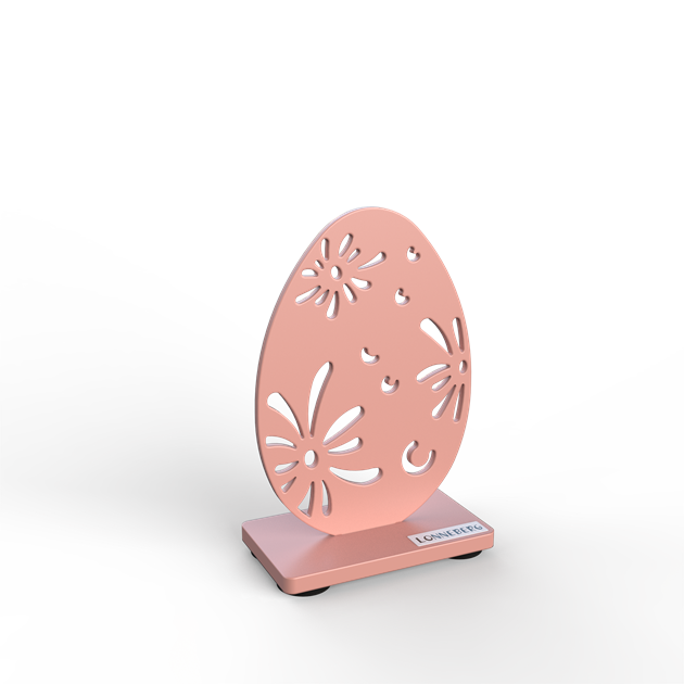 Egg with pattern 10 cm light pink
