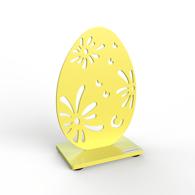 Egg with pattern 15 cm yellow pastel