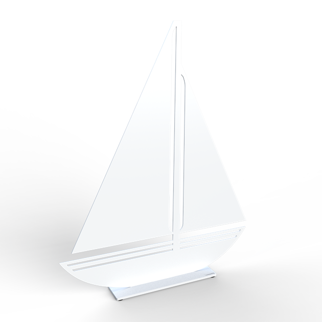 Sailboat 55 cm white