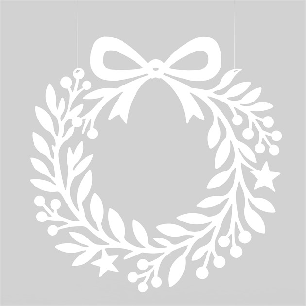 Christmas wreath 35 cm white