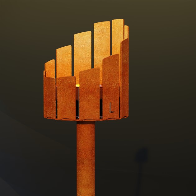 Outdoor candle holder 100 cm corten