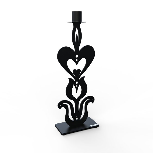 Candle holder kurbits 30 cm black structure